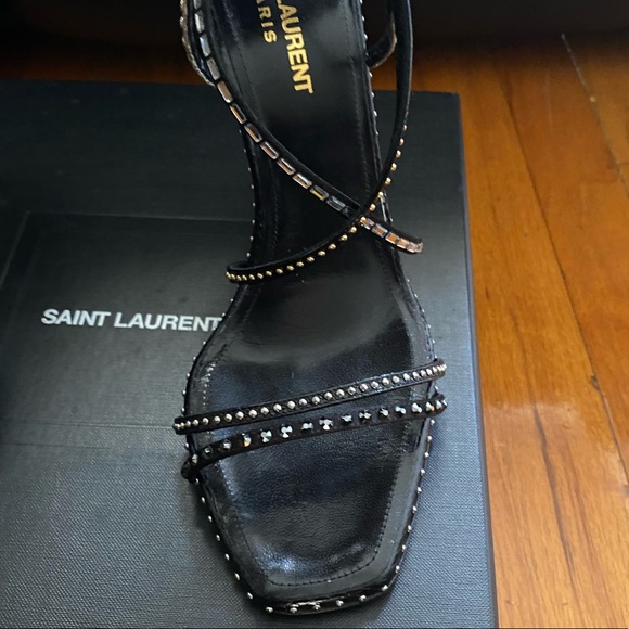 SAINT LAURENT STRAPPY STUDDED HEEL - Picture 6 of 6